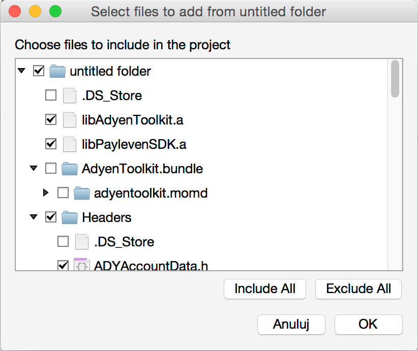 Xamarin Payleven - Adding files dialog