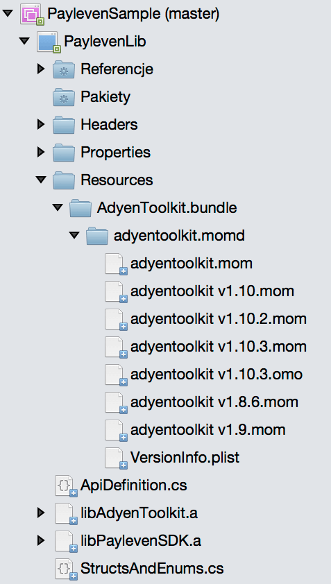 Xamarin Payleven - All files inside project