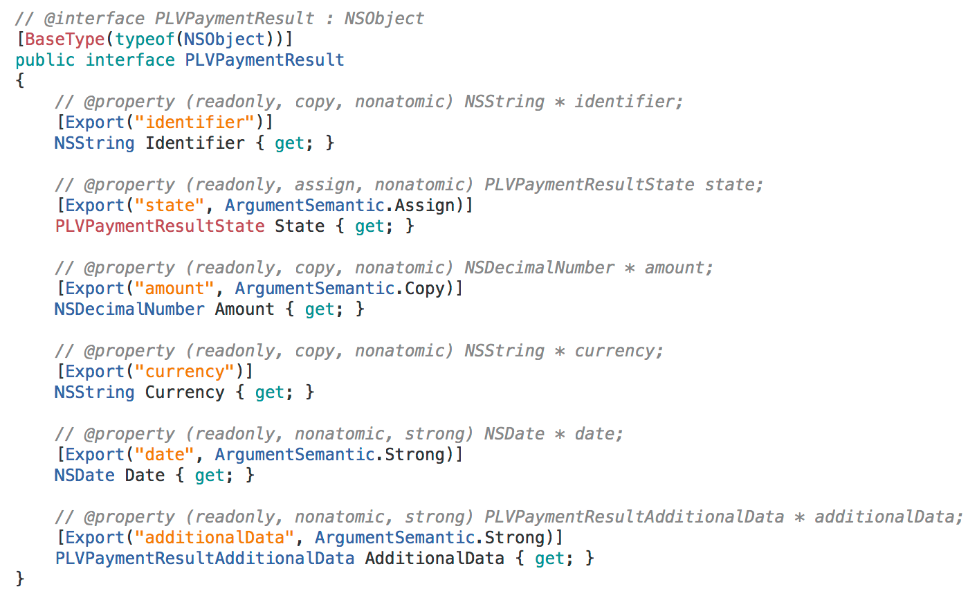 Xamarin Payleven - Interface Declaration