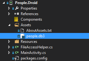 Xamarin.Forms - How to find people.db3